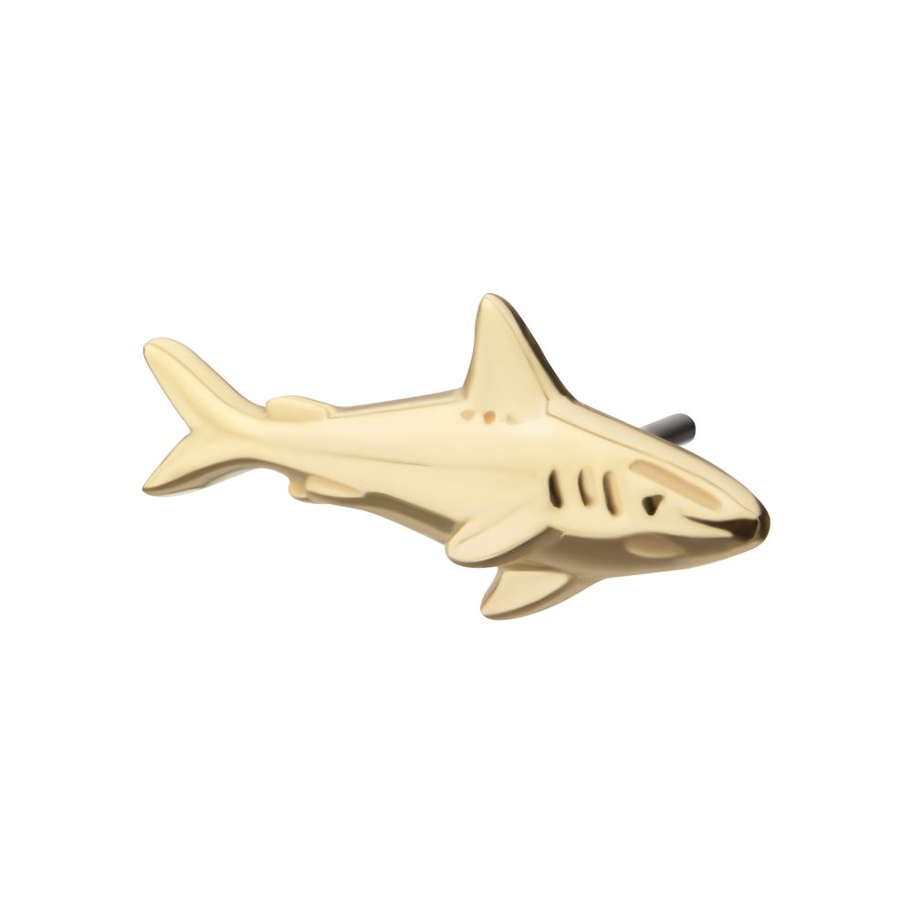 14Kt Yellow Gold Threadless 2D Shark Top
