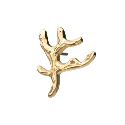 14Kt Yellow Gold Threadless Coral Branch Top