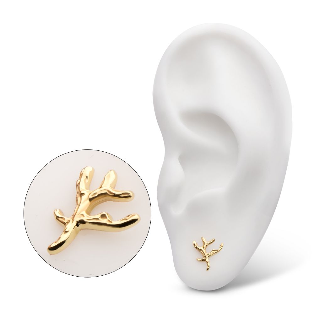 14Kt Yellow Gold Threadless Coral Branch Top