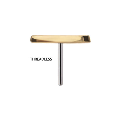 14Kt Yellow Gold Threadless Geometric Heart with One Side Pave Gem Top