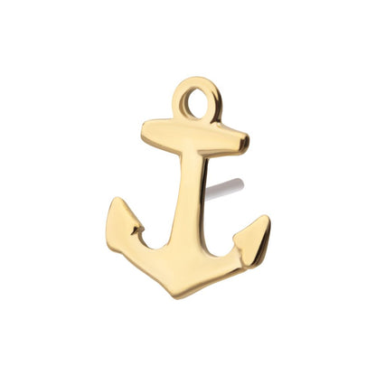 14Kt Yellow Gold Threadless Anchor Top
