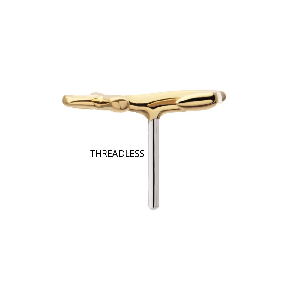 14Kt Yellow Gold Threadless Anchor Top