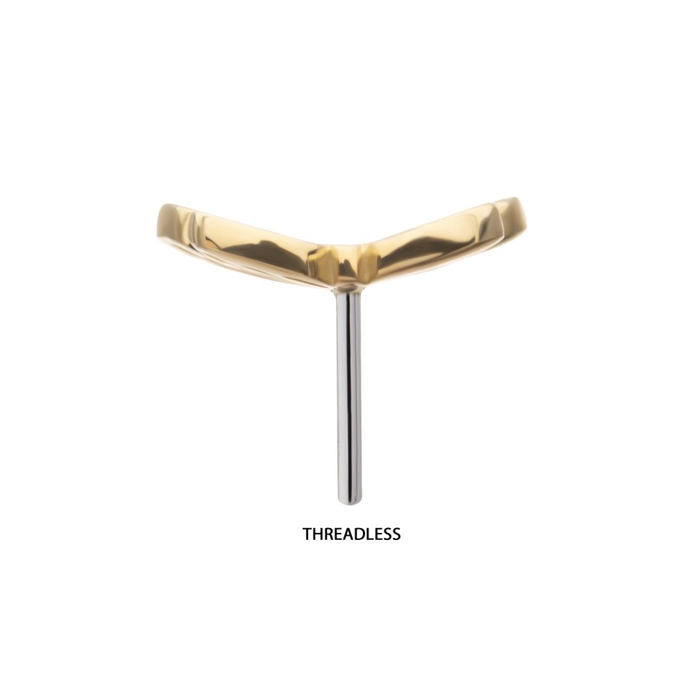 14Kt Yellow Gold Threadless Cut Out Butterfly Top