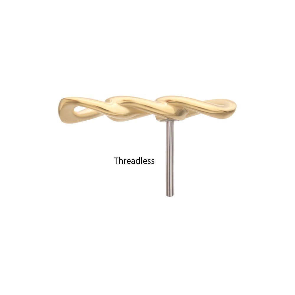 14Kt-Yellow Gold Threadless 3-Link Chain Top