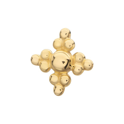14Kt-Yellow Gold Threadless Tri-bead Flower Top