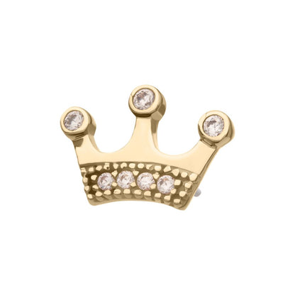 14Kt Gold Threadless Bezel CZ Gem Edge Crown Top