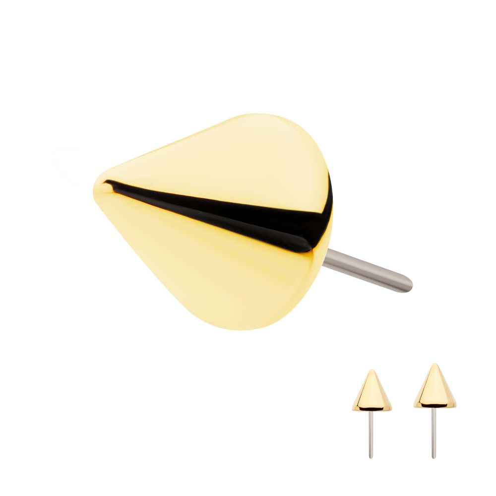 14Kt Yellow Gold Threadless Spike Top