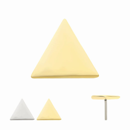 14Kt Gold Threadless Triangle Top