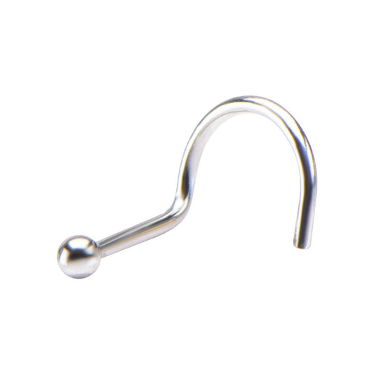 14kt-White Gold Nose Screw with a 2mm Ball Top
