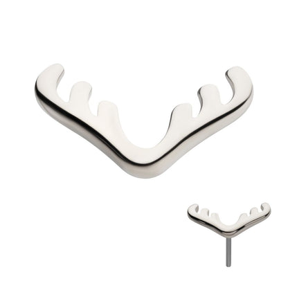 14Kt White Gold Threadless Reindeer Top