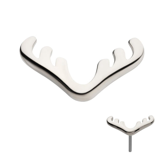 14Kt White Gold Threadless Reindeer Top