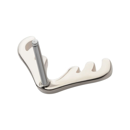 14Kt White Gold Threadless Reindeer Top