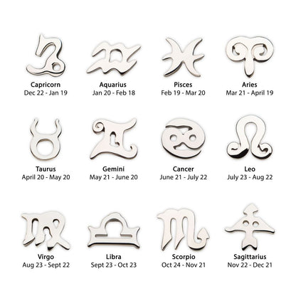 14Kt White Gold Threadless Zodiac Sign Tops