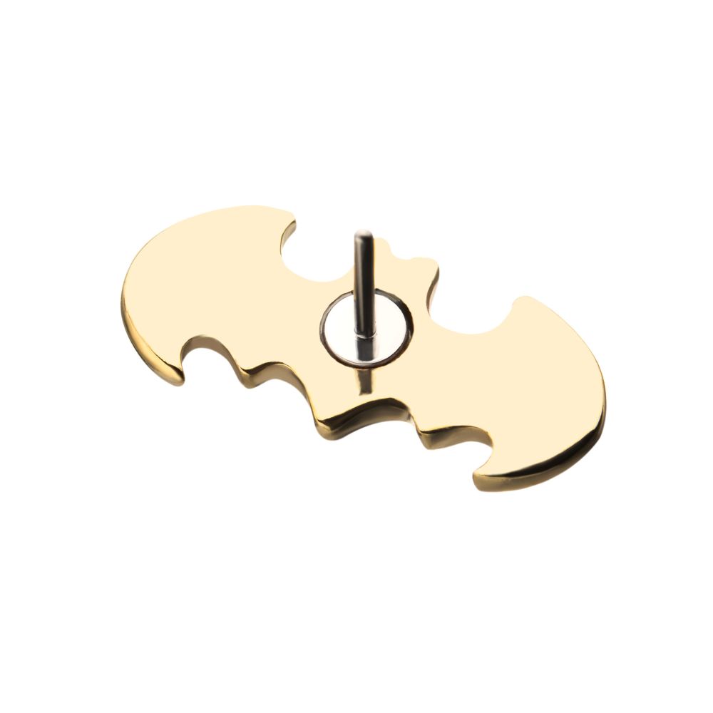 14kt Yellow Gold Threadless Batman Logo Top