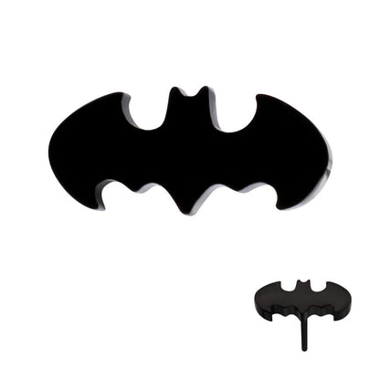 Black PVD Titanium Threadless DC Comics Batman Logo Top