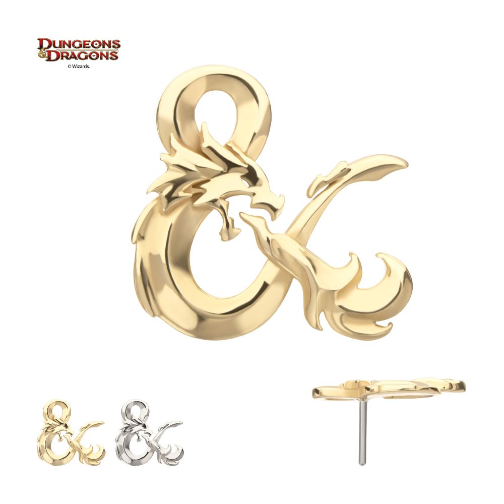 14Kt Gold Dungeons & Dragons 3D Ampersand Logo Threadless Top