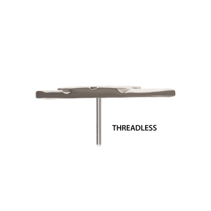 Titanium-Threadless Enamel Friday The 13th Jason Mask with Crossed Machete Tops