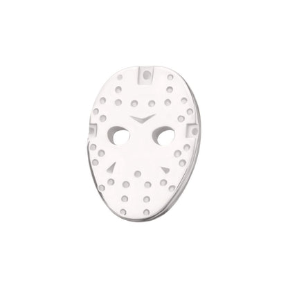 14Kt White Gold Friday The 13th Jason Mask Threadless Top