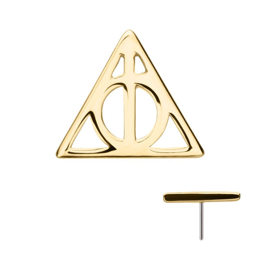 14Kt Gold Harry Potter Deathly Hallows Threadless Top