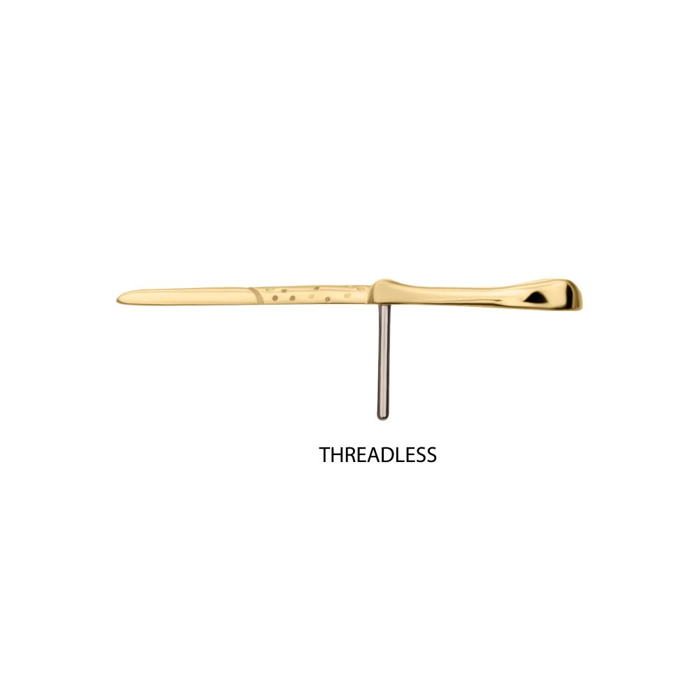 14Kt Gold Harry Potter Lord Voldemort Wand Threadless Top