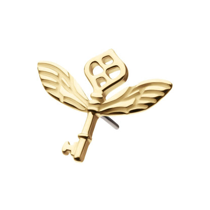 14Kt Gold Harry Potter Winged Key Threadless Top