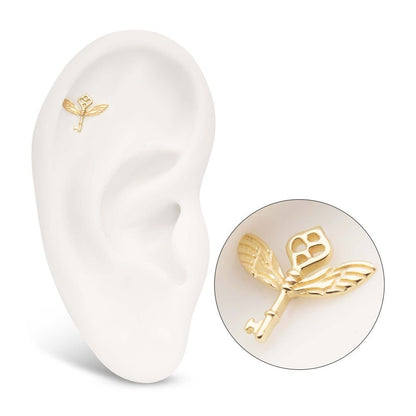 14Kt Gold Harry Potter Winged Key Threadless Top