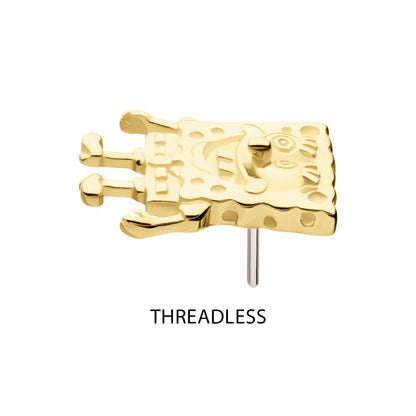 14Kt Yellow Gold Nickelodeon SpongeBob SquarePants Threadless Top