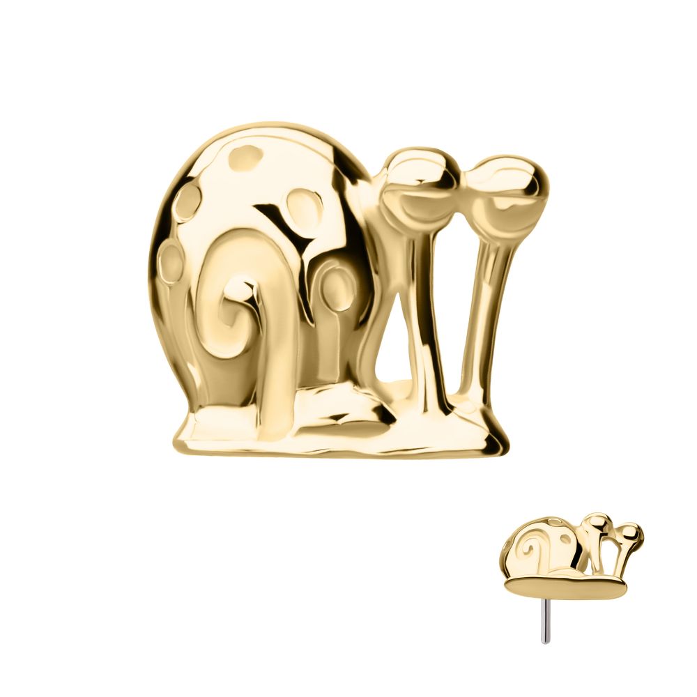 14Kt Yellow Gold Nickelodeon Gary the Snail Threadless Top