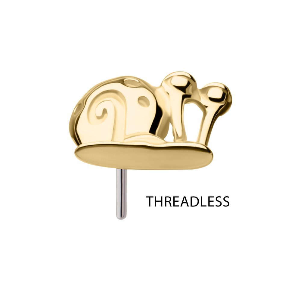 14Kt Yellow Gold Nickelodeon Gary the Snail Threadless Top