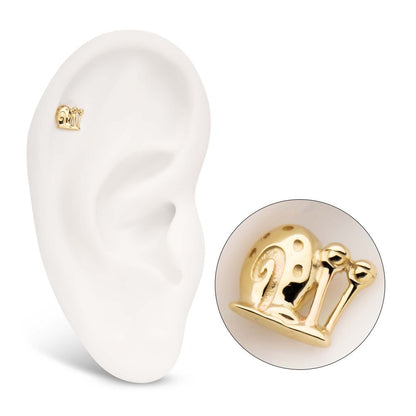 14Kt Yellow Gold Nickelodeon Gary the Snail Threadless Top