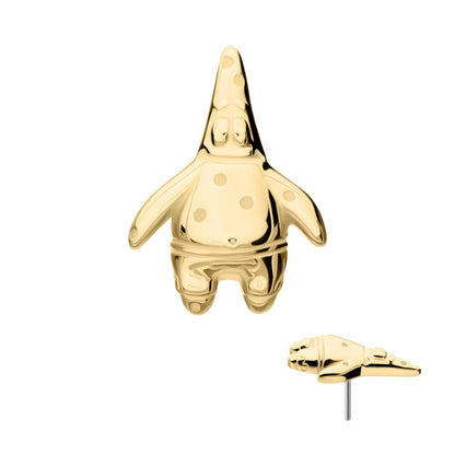 14Kt Yellow Gold Nickelodeon Patrick Star Threadless Top