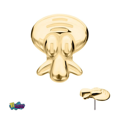 14Kt-Yellow Gold Nickelodeon Squidward Tentacles Threadless Top