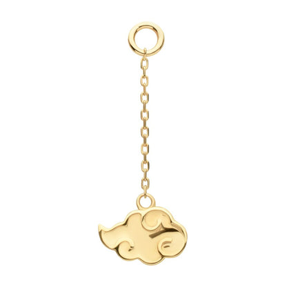 14Kt Yellow Gold Naruto Shippuden Akatsuki Cloud Symbol Dangle Charm