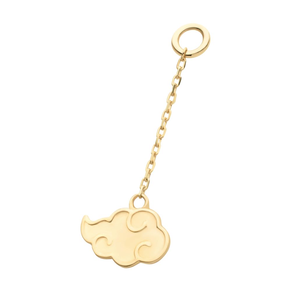 14Kt Yellow Gold Naruto Shippuden Akatsuki Cloud Symbol Dangle Charm