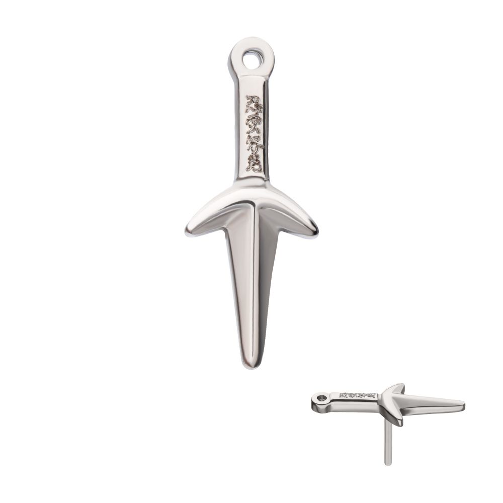 Titanium Threadless Naruto Shippuden Kunai Knife Top