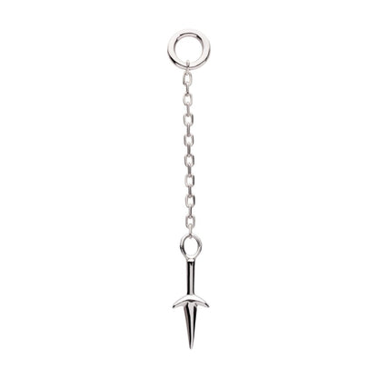 14Kt White Gold Naruto Shippuden Kunai Knife Dangle Charm