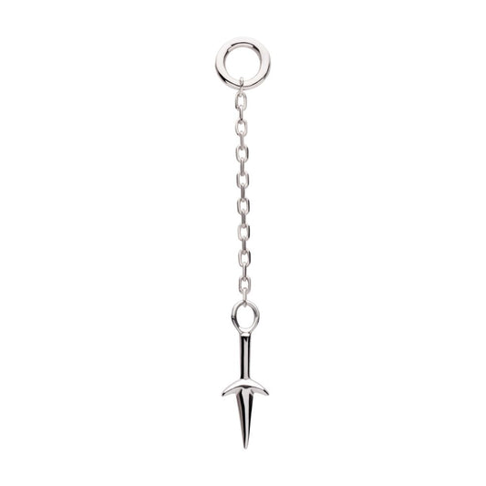 14Kt White Gold Naruto Shippuden Kunai Knife Dangle Charm