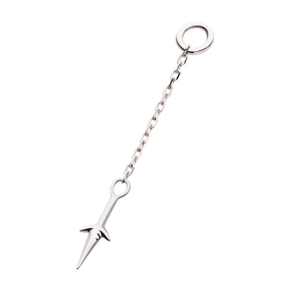 14Kt White Gold Naruto Shippuden Kunai Knife Dangle Charm