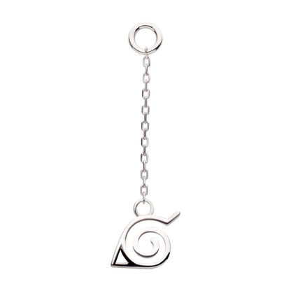 14Kt White Gold Naruto Shippuden Hidden Leaf Village Logo Dangle Charm