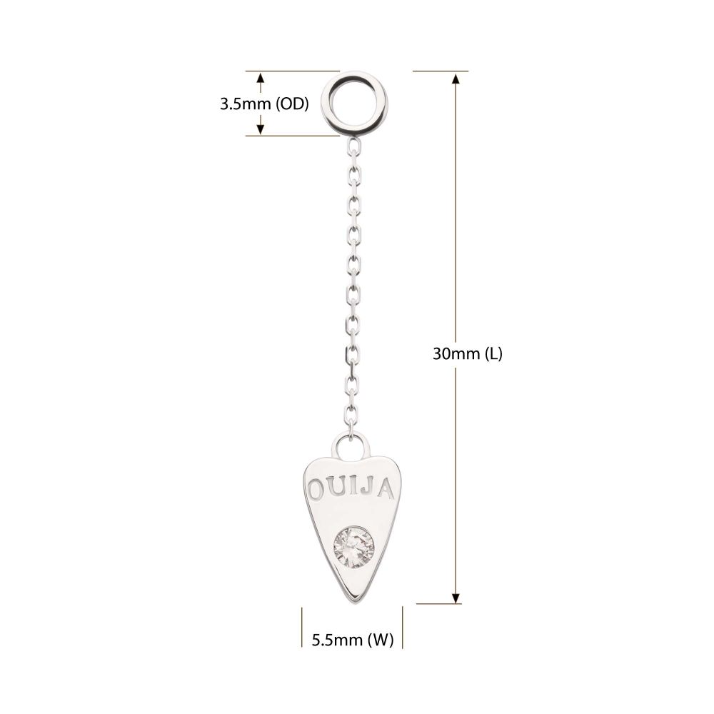 14Kt-White Gold Hasbro Ouija Planchette Dangle Charm