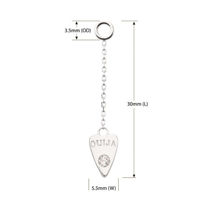 14Kt-White Gold Hasbro Ouija Planchette Dangle Charm