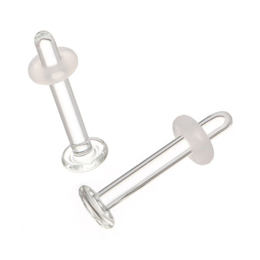 Glass Labret Retainer with Clear Silicone O-Ring