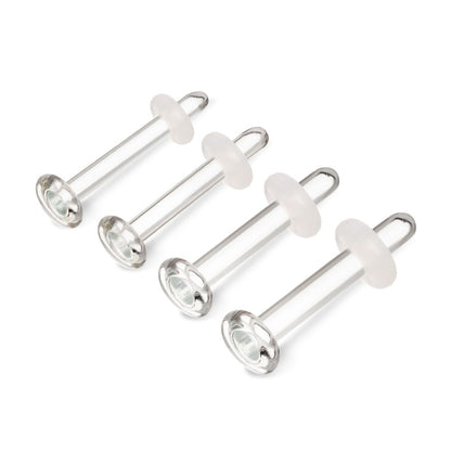 Glass Labret Retainer with Clear Silicone O-Ring