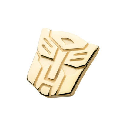 14Kt Yellow Gold Transformers Autobot Logo Threadless Top
