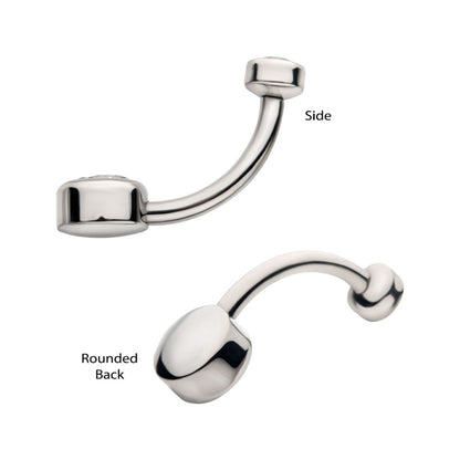 Titanium Internally Threaded Double Bezel Round with Smooth Rounded Back & Fixed Bottom Navel