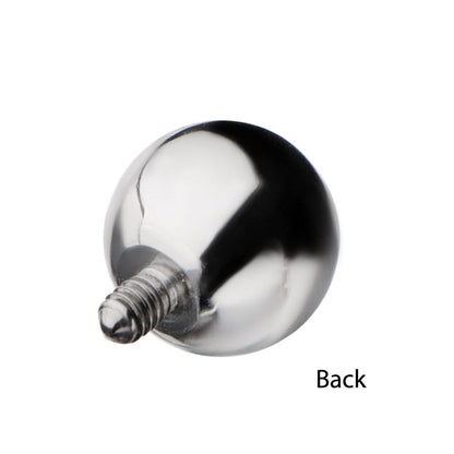 Titanium Internally Threaded Bezel Set White Opal Ball Top
