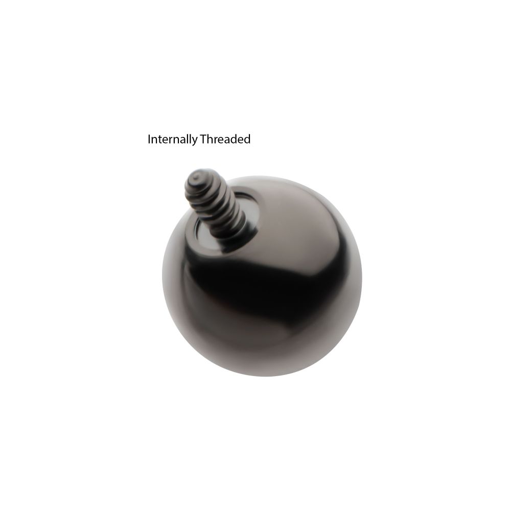Black PVD Titanium Internally Threaded Ball-Top