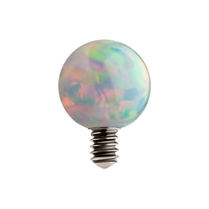 14g Titanium Internally Threaded with Synthetic Opal Ball Top