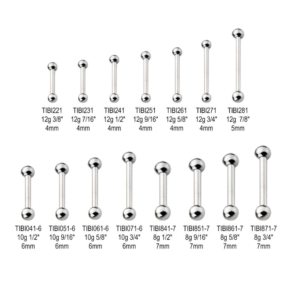 Titanium-Internally Threaded Big Gauge Barbells