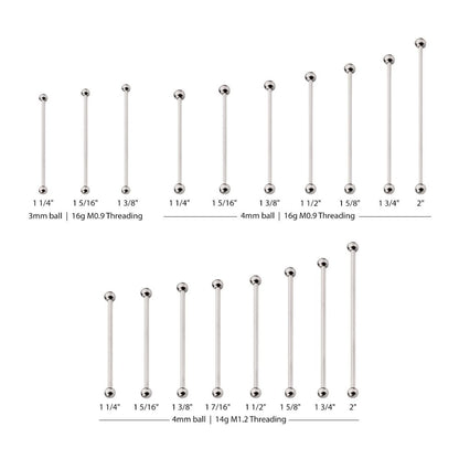 Titanium Internally Threaded Industrial Barbells